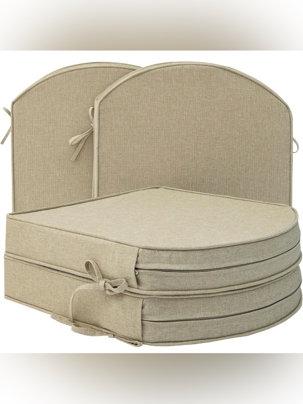 Fitfree Outdoor Chair Cushions, Set Of 4, 17" X 16", Natural